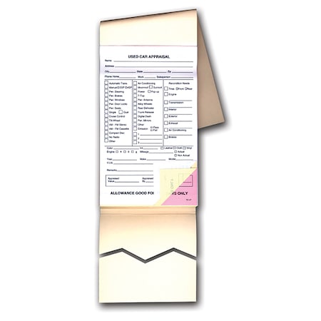 Asp Used Vehicle Appraisal Book, 4 1/4" X 7 3/4", 3 Part, 1 Bk (25 Per Bk) 8333